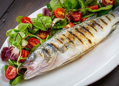 Grilled sea bass (700 gr)